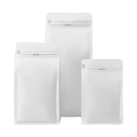Sac refermable en papier kraft recyclable certifié BRC, blanc mat, avec fond carré en plastique PE et valve pour nouilles