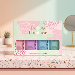 Conjunto Luminor Helios # Colección de Esmaltes de Uñas Coreanos de Lujo, Ecológicos, Sin LED, 2 en 1, de Secado Rápido, con Patrón Cuadrado Pintado - Product Image 3