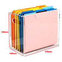 Organizador de Archivos Transparente para Escritorio, Diseño de Asa Personalizable, Caja de Almacenamiento de Documentos y Papel Acrílica, Éxito de Ventas Transfronterizo