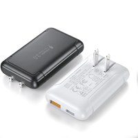 HNT OEM/ODM Nouveau chargeur mural ultra-fin PD 30W/18W à charge rapide avec ports USB-A+ Type-C, adaptateur d'alimentation portable pour iPhone 15/16
