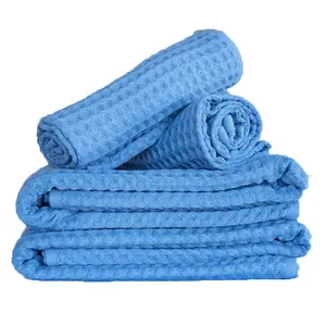 Biologische Katoen Wafel Badhanddoek Spa Wafel Handdoek 100% Katoen Luxe Handdoek Set/Washandje