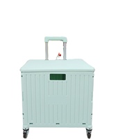 Chariot pliant carré en plastique à 4 roues de grande qualité avec couvercle pour la vente en gros