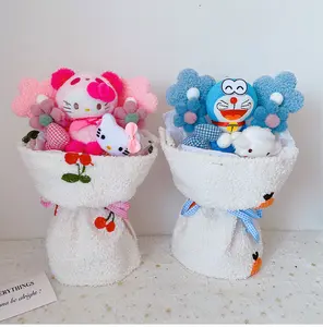 Benutzer definierte Plüsch tier Hochzeits strauß Cartoon Schöne Kitty Doraemon Für Valentinstag Geschenke Hübsche Kuscheltier Soft Home Decoration