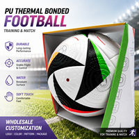 Ballon de football en PU personnalisé Aiju en gros, taille 5, thermocollé, pour l'entraînement de football, avec emballages personnalisables