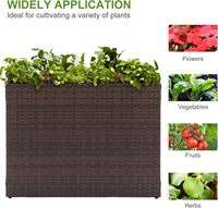 Jardinière rectangulaire haute en saule pour extérieur, idéale pour la plantation sur porche ou dans un jardin