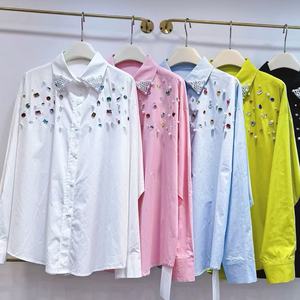 Eleganti Camicie con Perle per Donne, Bluse Larghe a Maniche Lunghe, Moda Y2k, Nuovi Top <span class=keywords><strong>Chic</strong></span> Femminili, <span class=keywords><strong>Abbigliamento</strong></span> <span class=keywords><strong>Donna</strong></span> - Product Image 3