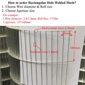 Maglia saldata Versatile del foro rettangolare 15*100mm con il filo di ferro di 2.0/1.8mm - Product Image 2