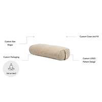Coussin de méditation et de yoga rectangulaire portable haut de gamme avec logo personnalisé, garni de coton écologique et housse en lin pour le corps