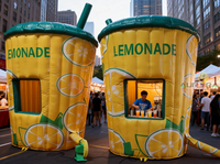 Tente gonflable personnalisée pour concession, stand publicitaire pour bonbons et pop-corn, kiosque alimentaire mobile, stand de limonade, gobelets