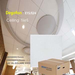 Panel acústico Celotex <span class=keywords><strong>tabique</strong></span> amortiguador de ruido 60*60cm tablero de techo de vidrio de lana de roca - Product Image 2