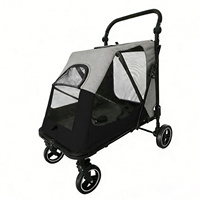 Poussette pliable imperméable pour animaux de compagnie, pour grands chiens et chats, poignée réglable, design confortable, capacité de 50 kg, chariot de voyage en plein air