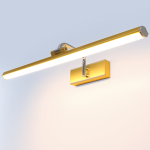 Modern <b>Gold</b> LED Bathroom <b>Mirror</b> Wall Light Aluminum Alloy <b>Rectangular</b> Vanity Fixture Warm White 3500K Dimmable Surface Mounted - Product Image 1