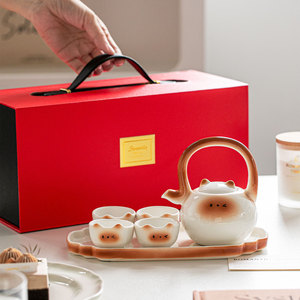 Juego de Té de Cerámica con Diseño de Gato Siamés, Taza, Bandeja y Tetera - Regalo para el Hogar, Oficina o Recepción - Product Image 2