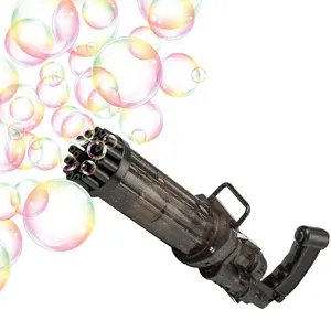 Oferta de desconto ao ar livre 21-Holes Bubble Launcher Verão Automático Bubble Gun Toy Gatling Bubble Machine Para Crianças