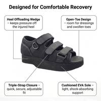 Sepatu Medis Profesional untuk Mengurangi Beban Tumit Pasca Operasi, Bahan Mesh Musim Panas dengan Velcro, EVA Wedge, untuk Pemulihan Plantar Fasciitis dan Ulserasi