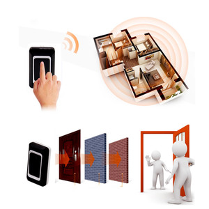 À La Maison <span class=keywords><strong>de</strong></span> Conception Simple <span class=keywords><strong>De</strong></span> <span class=keywords><strong>Porte</strong></span> Sans Fil Sonnette D'économie D'énergie Volume Sonore Réglable <span class=keywords><strong>Porte</strong></span> Cloche Noir US/EU/UK - Product Image 5