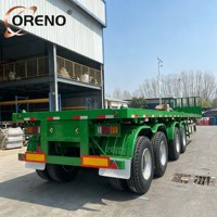 Semi-remorque plateau 20 pieds, châssis conteneur tri-essieux, système de verrouillage Twist Lock, capacité 30 tonnes, freinage pneumatique, plateforme en acier, neuve