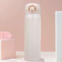 Bouteille d'eau isotherme réutilisable en acier inoxydable 304 avec couvercle à bouton verrouillable, anti-fuite, pour boire directement