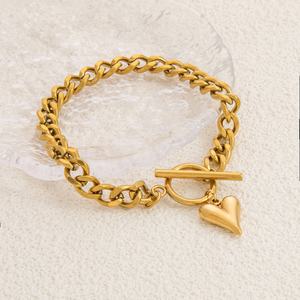 Vintage Stainless Steel Pendant Bracelet with 18K Gold Plating High-End <b>Charm</b> Chains Trendy Style and No Fading - Product Image 4