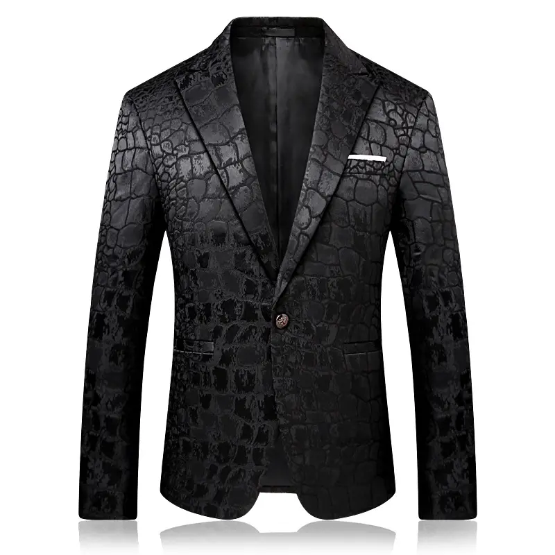 Fashion men's suit banquet wedding best man groom bright color Business suit Men's Dress Party Floral Suit Jacket blazer