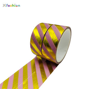 Cinta Adhesiva <span class=keywords><strong>de</strong></span> <span class=keywords><strong>Papel</strong></span> Impresa al por Mayor <span class=keywords><strong>de</strong></span> Proveedores Chinos 2024, Diseña Tu Propio Logotipo, Cinta Washi Personalizada Impermeable con Lámina Dorada - Product Image 4