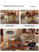 Table d'appoint mobile moderne de luxe léger, pliable, en buis, avec plateau relevable, pour chevet, bureau ou table à manger, avec rangement, pour usage domestique