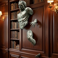 Sculpture d'art métallique, La lutte intérieure - Œuvre d'art modulaire en bronze exprimant la liberté contre le confinement, Sculpture en bronze