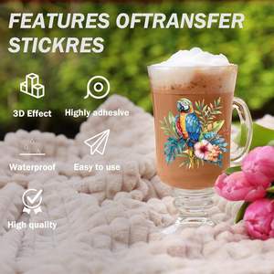 สติกเกอร์แบบถ่ายโอน UV DTF 20 <span class=keywords><strong>แผ่น</strong></span> ลายวินเทจ <span class=keywords><strong>นก</strong></span> เต่าทอง ผึ้ง แมลงปอ ดอกไม้ สำหรับติดบนแก้ว ขวดน้ำ งาน DIY - Product Image 5