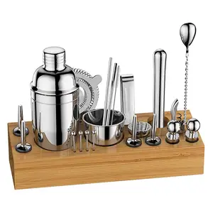 <span class=keywords><strong>Set</strong></span> da <span class=keywords><strong>Cocktail</strong></span> con Shaker e Mixer in Acciaio Inox, Kit <span class=keywords><strong>per</strong></span> Preparazione Bevande - Product Image 1