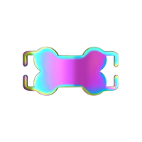 Collier pour animaux de compagnie en acier inoxydable multicolore à glissière en acier inoxydable