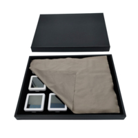 Lot de 12 boîtes de présentation pour pierres précieuses, avec plateau noir et fenêtre transparente, en plastique, pour le rangement de pierres en vrac et la collection de bijoux