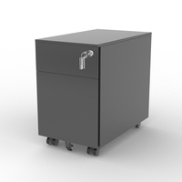 Archivador moderno de acero de 3 cajones para oficina, dormitorio, escuela, taller, hotel, pedestal móvil con cajón de metal para actividades