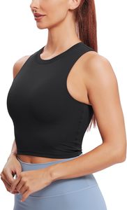 Wholesale Womens Breathable Removable Padded Yoga Tank <strong>Tops</strong> Sleeveless Fitness <strong>Crop</strong> <strong>Tops</strong> Knitted Sports Bras Workout Custom Logo - Product Image 4