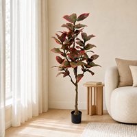 Plante artificielle Cordyline rose de 1,5 m en gros, plante artificielle Ti à feuilles rouges de 1,20 m en pot pour la décoration tropicale de la maison, de l'hôtel et du bureau