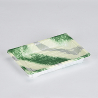 Barquette rectangulaire jetable en plastique de qualité alimentaire pour sushis au saumon avec couvercle, boîte d'emballage pour gâteaux et pâtisseries, boîte à lunch