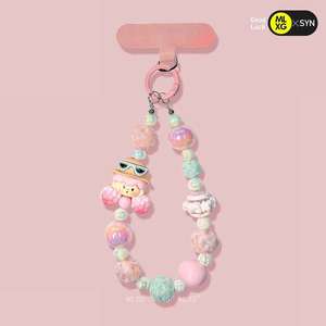 Hit Anti Lost Phone <strong>Chain</strong> With Beads Cartoon Flower Phone Lanyard DIY Pearl Bag Hanger Keychain - Product Image 5