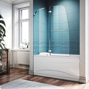 Charnière sans cadre porte salle de bain clair panneau de verre trempé <span class=keywords><strong>baignoire</strong></span> douche porte enceinte bain douche écran - Product Image 5
