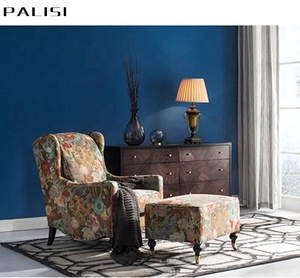 Sillón Individual de Estilo Nórdico Europeo, Sillón Mediterráneo, Cómodo Sillón para Dormitorio o Sala de Estar con Estilo Campestre para Hoteles - Product Image 6