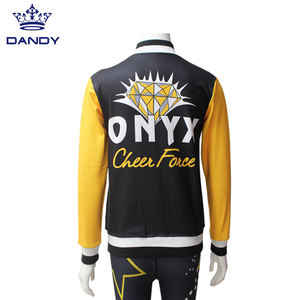 Cheerleader personalizzabili riscaldano giacche OEM <span class=keywords><strong>Service</strong></span> ragazze giacche con Zip con strass - Product Image 5