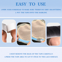Ruban adhésif double face imperméable à forte adhérence pour perruques et toupets, outil d'extension capillaire HDS-F688