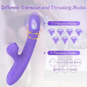 Massageador Pessoal Vibratório e com Movimento de Impulso de 7 Modos, Dispositivo de Cuidado Corporal Telescópico com Motor Duplo, Ferramenta de Bem-Estar em Silicone Recarregável via USB - Product Image 2