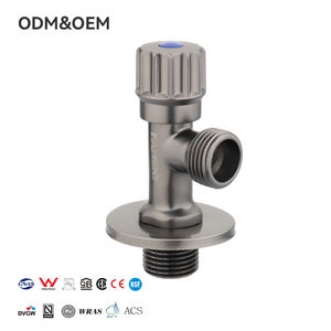 M1/2*M1/2 건 그레이 황동 앵글 밸브 누수 방지 폭발 방지 대유량 수동 정지 온수 냉수 겸용 크롬 마감 - Product Image 1