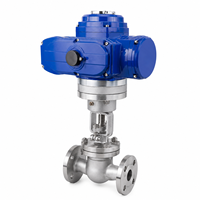 Katup Kontrol Listrik Berflens Struktur Globe Sistem Pengatur Aliran Proses Industri Bermotor OEM
