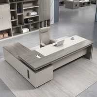 Bureau de direction en bois massif, un bureau d'ordinateur simple pour une personne pour les patrons ou les meubles de bureau exécutif