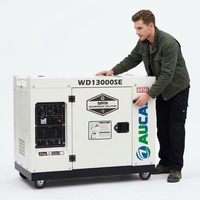 Générateur diesel silencieux AUCAN WD13000SE, groupe électrogène portable insonorisé avec AVR pour usage domestique et industriel