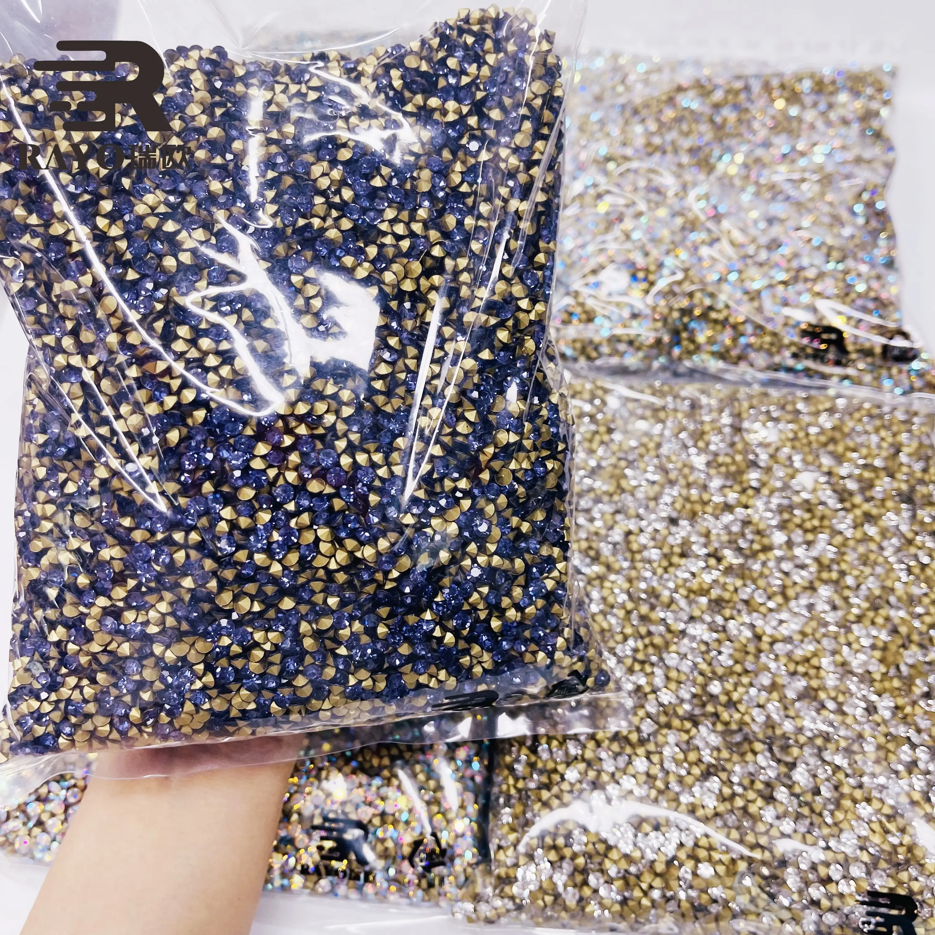 14 400PCS Manufacturer Factory Direct Sale Cheap Colorful Bulk Point Back Rhinestone for Fashionable Decoration Easily Apply