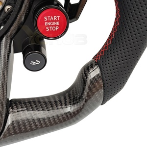 Volante Deportivo de Cuero y Fibra de Carbono con 4 Botones de Encendido y LED para <span class=keywords><strong>Audi</strong></span> R8 A3 A4 A5 A6 C7 B8.5 B9 RS3 RS5 RS6 RS7 C8 S4 S5 Q5 - Product Image 6
