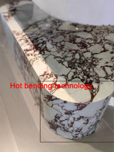 Ydstone nhân tạo gạch lát sàn calacatta Viola sứ gạch nóng uốn thiêu kết đá cẩm thạch plinth - Product Image 3