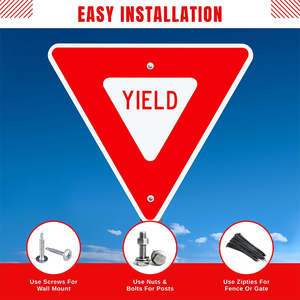 <span class=keywords><strong>Panneau</strong></span> de signalisation routier personnalisé Type debout avec film réfléchissant Ralentir et laisser place à un motif triangulaire - Product Image 2