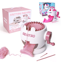 Tissage à la main motif lapin de dessin animé, outil de tricot invisible DIY pour enfants, pour apprendre à faire des écharpes, fournitures de couture